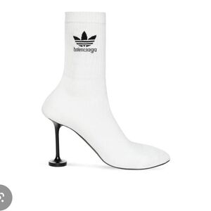 Balenciaga White Sock-Style Heels